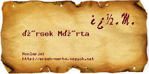 Érsek Márta névjegykártya